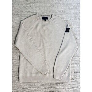 BELSTAFF Men’s M Cotton Silk Cream Sweater Light Academia Fisherman Capsule